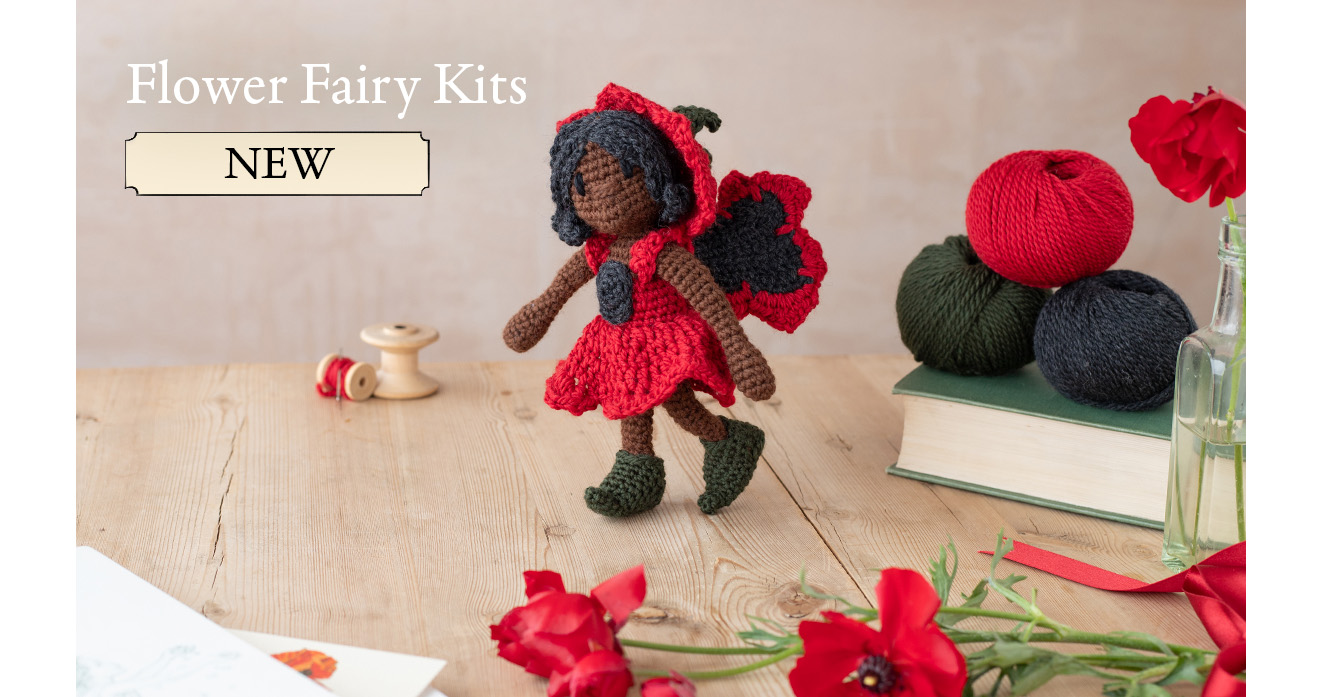 Fairies flower crochet kits toft fairy tales poppy